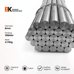 Besi Beton Polos 8mm (Bersertifikat)